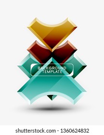 Fondo geométrico 3d de formas. Ilustración del vector