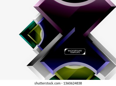 Fondo geométrico 3d de formas. Ilustración del vector