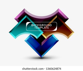 Geometrical 3d shapes background. Vector illustration