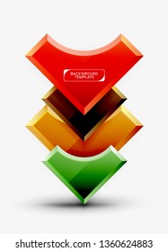 Fondo geométrico 3d de formas. Ilustración del vector