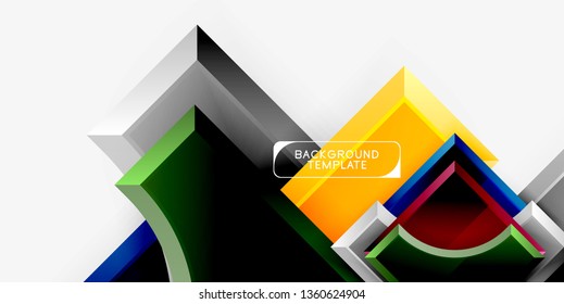 Fondo geométrico 3d de formas. Ilustración del vector