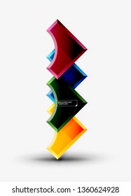 Fondo geométrico 3d de formas. Ilustración del vector
