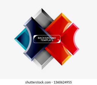 Geometrisches 3D-Format, Hintergrund. Vektorgrafik