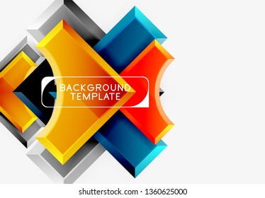 Geometrisches 3D-Format, Hintergrund. Vektorgrafik