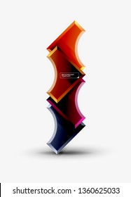 Geometrical 3d shapes background. Vector illustration
