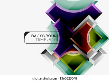 Fondo geométrico 3d de formas. Ilustración del vector