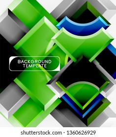 Geometrisches 3D-Format, Hintergrund. Vektorgrafik