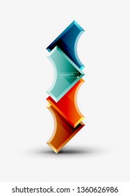 Geometrical 3d shapes background. Vector illustration