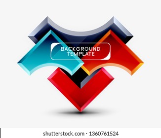 Geometrical 3d shapes background. Vector illustration