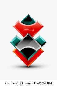 Fondo geométrico 3d de formas. Ilustración del vector