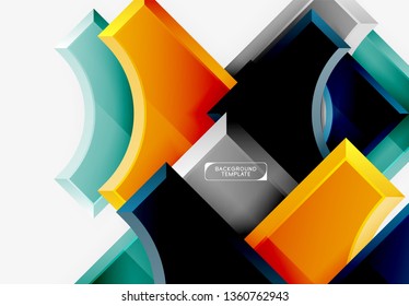 Geometrical 3d shapes background. Vector illustration