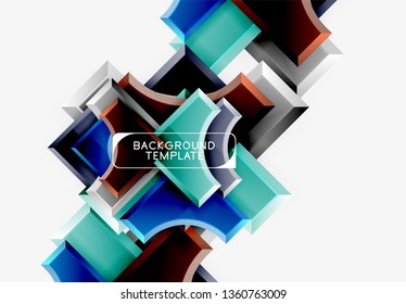 Fondo geométrico 3d de formas. Ilustración del vector