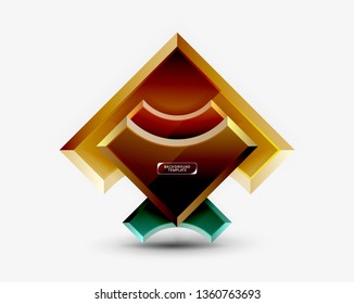 Geometrical 3d shapes background. Vector illustration