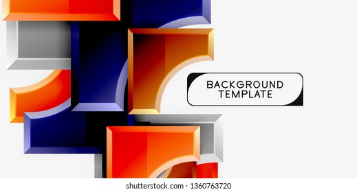 Fondo geométrico 3d de formas. Ilustración del vector