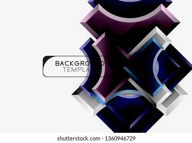 Geometrical 3d shapes background. Vector illustration