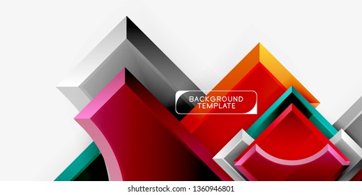 Geometrical 3d shapes background. Vector illustration