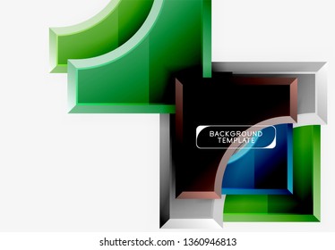 Fondo geométrico 3d de formas. Ilustración del vector