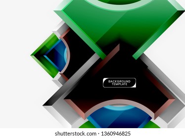 Fondo geométrico 3d de formas. Ilustración del vector