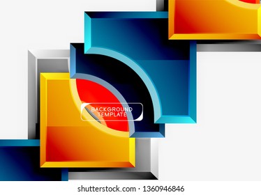 Geometrical 3d shapes background. Vector illustration