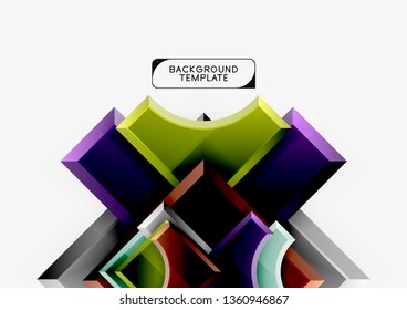 Geometrical 3d shapes background. Vector illustration