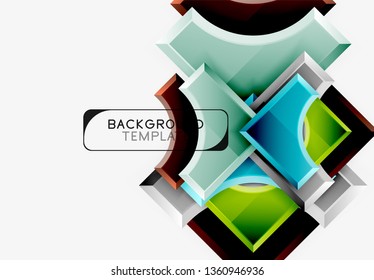 Geometrical 3d shapes background. Vector illustration