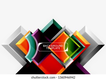 Geometrical 3d shapes background. Vector illustration