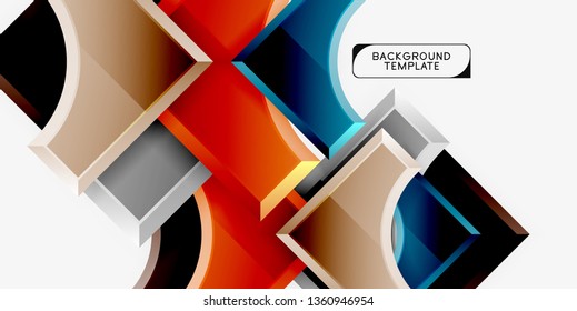 Geometrisches 3D-Format, Hintergrund. Vektorgrafik