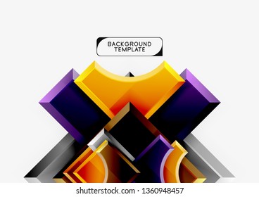 Geometrical 3d shapes background. Vector illustration