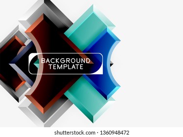 Fondo geométrico 3d de formas. Ilustración del vector