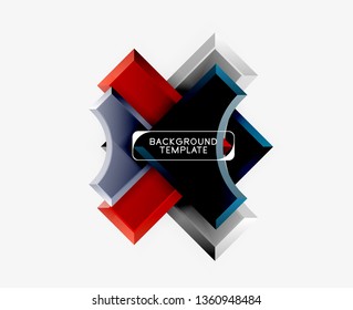 Geometrical 3d shapes background. Vector illustration