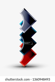 Geometrical 3d shapes background. Vector illustration