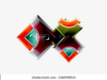 Geometrical 3d shapes background. Vector illustration