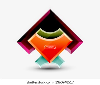 Geometrical 3d shapes background. Vector illustration
