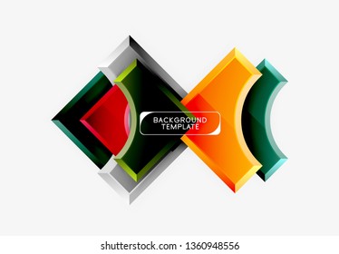 Geometrical 3d shapes background. Vector illustration