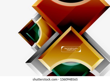 Fondo geométrico 3d de formas. Ilustración del vector