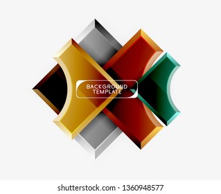 Geometrical 3d shapes background. Vector illustration