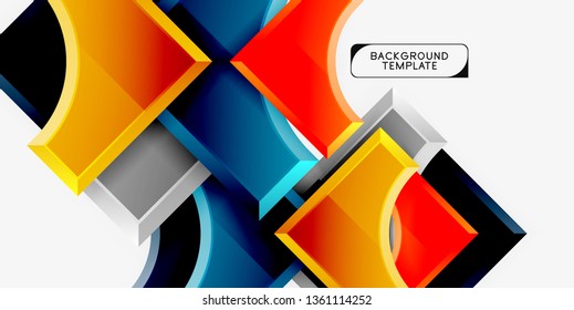 Geometrical 3d shapes background. Vector illustration