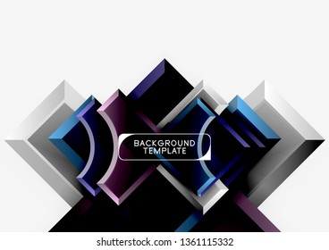 Geometrical 3d shapes background. Vector illustration