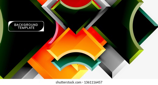 Fondo geométrico 3d de formas. Ilustración del vector