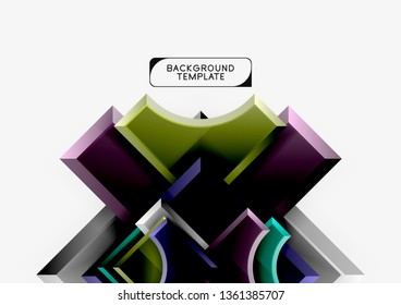 Fondo geométrico 3d de formas. Ilustración del vector