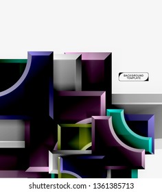 Geometrisches 3D-Format, Hintergrund. Vektorgrafik