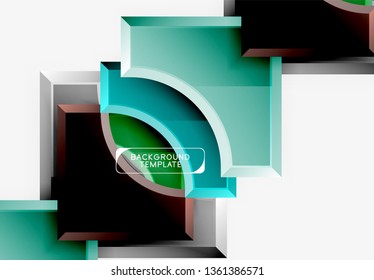 Fondo geométrico 3d de formas. Ilustración del vector