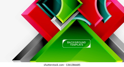 Geometrical 3d shapes background. Vector illustration
