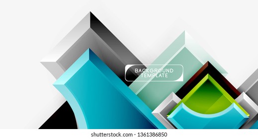 Geometrical 3d shapes background. Vector illustration