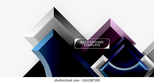 Geometrical 3d shapes background. Vector illustration