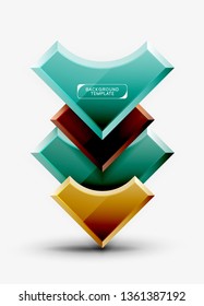 Geometrical 3d shapes background. Vector illustration