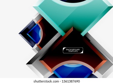 Geometrical 3d shapes background. Vector illustration