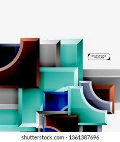 Geometrisches 3D-Format, Hintergrund. Vektorgrafik