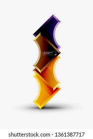 Geometrical 3d shapes background. Vector illustration