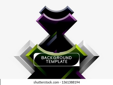 Geometrical 3d shapes background. Vector illustration